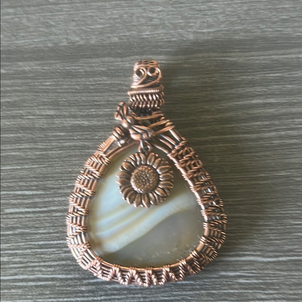 Elegant Copper Wire Wrapped Pendant